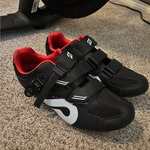 Peloton Black and Red Cycling Shoes - Used Once